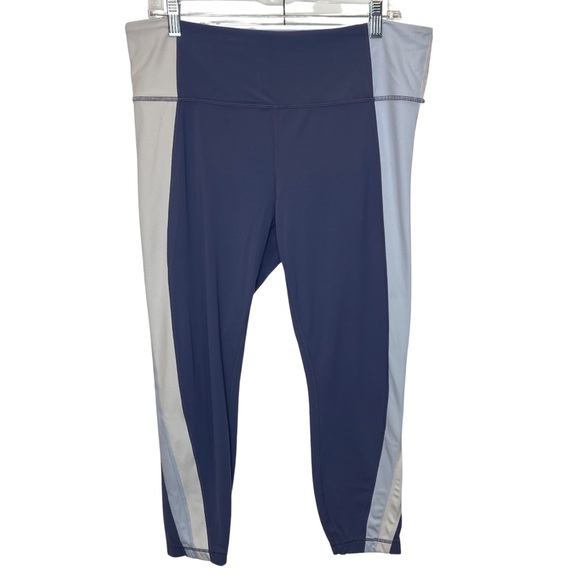 Athleta Pants - Athleta Womens Leggings Salutation Colorblock Asymmetrical Gray Ivory Size XL